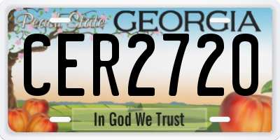 GA license plate CER2720