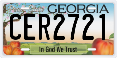 GA license plate CER2721