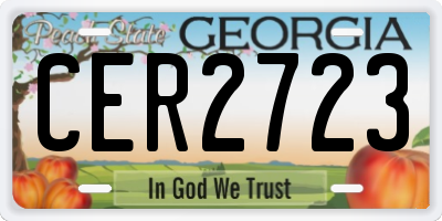 GA license plate CER2723