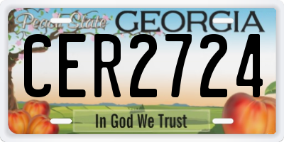 GA license plate CER2724
