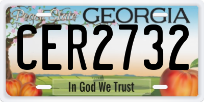 GA license plate CER2732