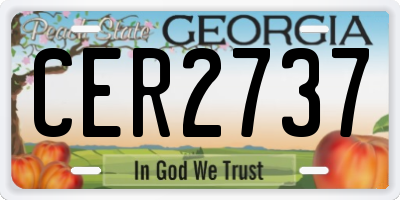 GA license plate CER2737