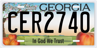 GA license plate CER2740