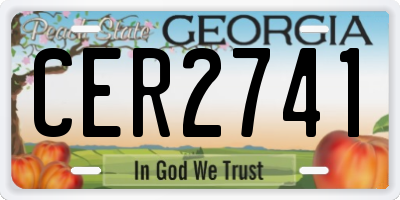 GA license plate CER2741