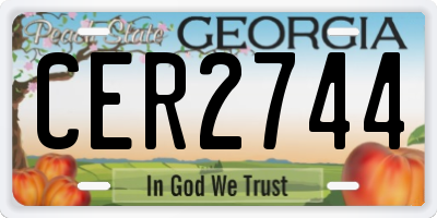 GA license plate CER2744