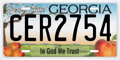 GA license plate CER2754