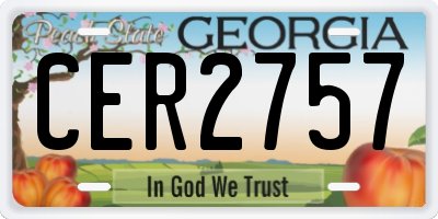 GA license plate CER2757