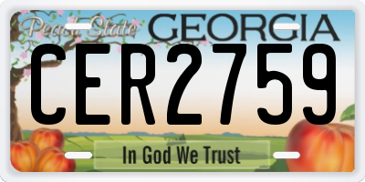 GA license plate CER2759