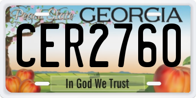 GA license plate CER2760