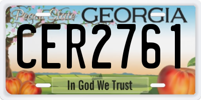 GA license plate CER2761