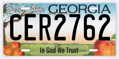 GA license plate CER2762