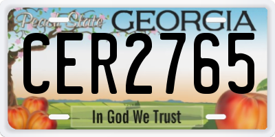 GA license plate CER2765