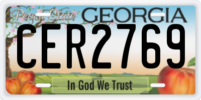 GA license plate CER2769