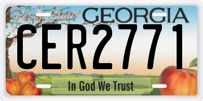 GA license plate CER2771