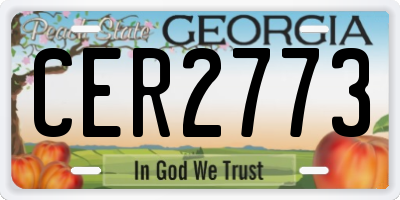 GA license plate CER2773
