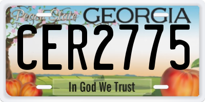 GA license plate CER2775