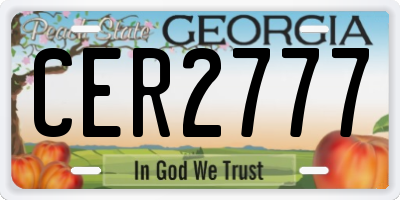 GA license plate CER2777