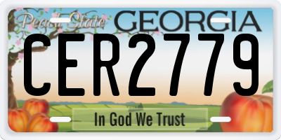GA license plate CER2779