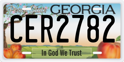 GA license plate CER2782