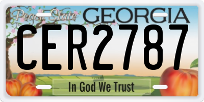 GA license plate CER2787
