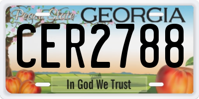GA license plate CER2788