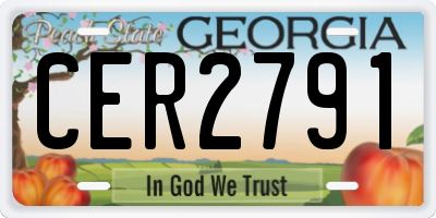 GA license plate CER2791