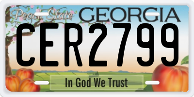GA license plate CER2799
