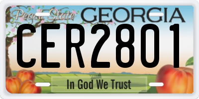 GA license plate CER2801