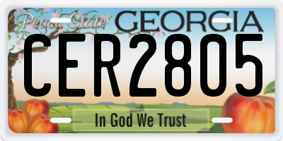 GA license plate CER2805