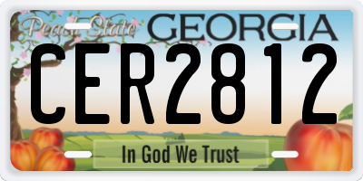 GA license plate CER2812