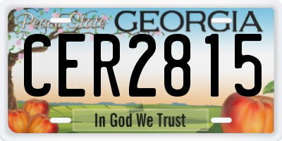 GA license plate CER2815
