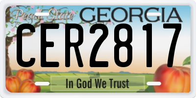 GA license plate CER2817