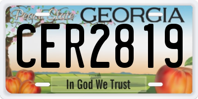 GA license plate CER2819