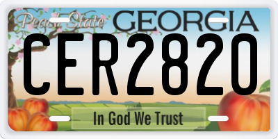 GA license plate CER2820