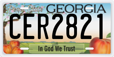 GA license plate CER2821