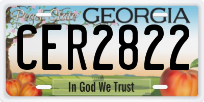 GA license plate CER2822