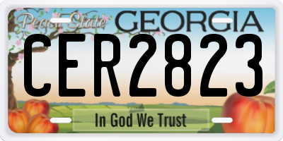 GA license plate CER2823