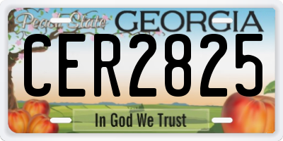 GA license plate CER2825