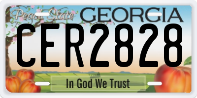 GA license plate CER2828