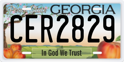 GA license plate CER2829