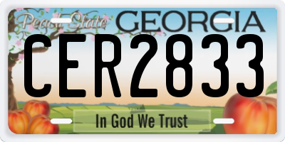 GA license plate CER2833