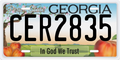 GA license plate CER2835