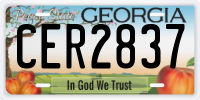 GA license plate CER2837