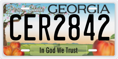 GA license plate CER2842