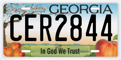 GA license plate CER2844