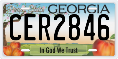 GA license plate CER2846
