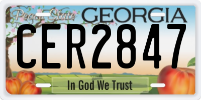 GA license plate CER2847