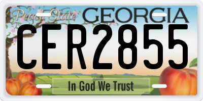 GA license plate CER2855