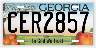GA license plate CER2857