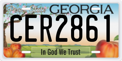 GA license plate CER2861